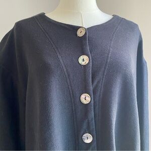 Eleven Stitch Design Top Jacket Black Long Sleeve 100% Cotton Large L